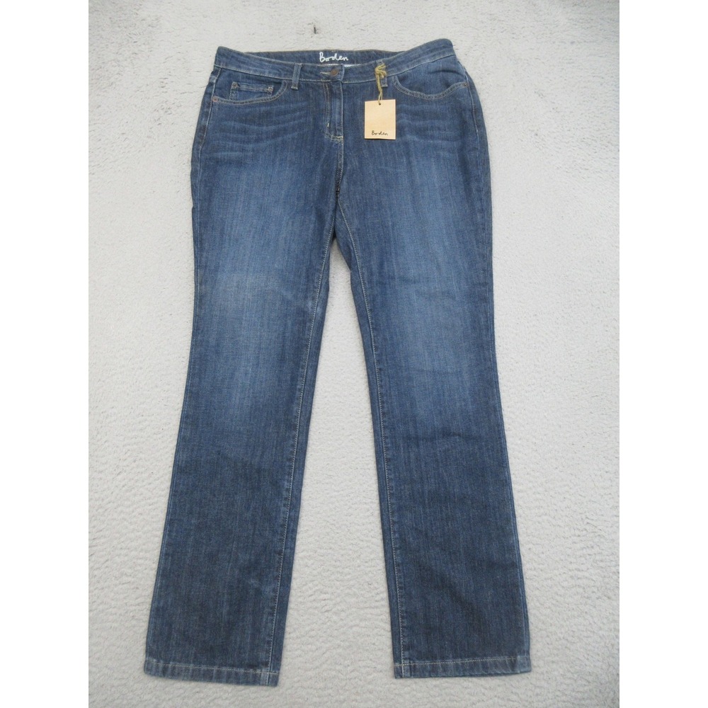 Boden Bootcut Jeans Womens 12R Blue Med Wash Stretch Denim Classic Fit‎ Everyday